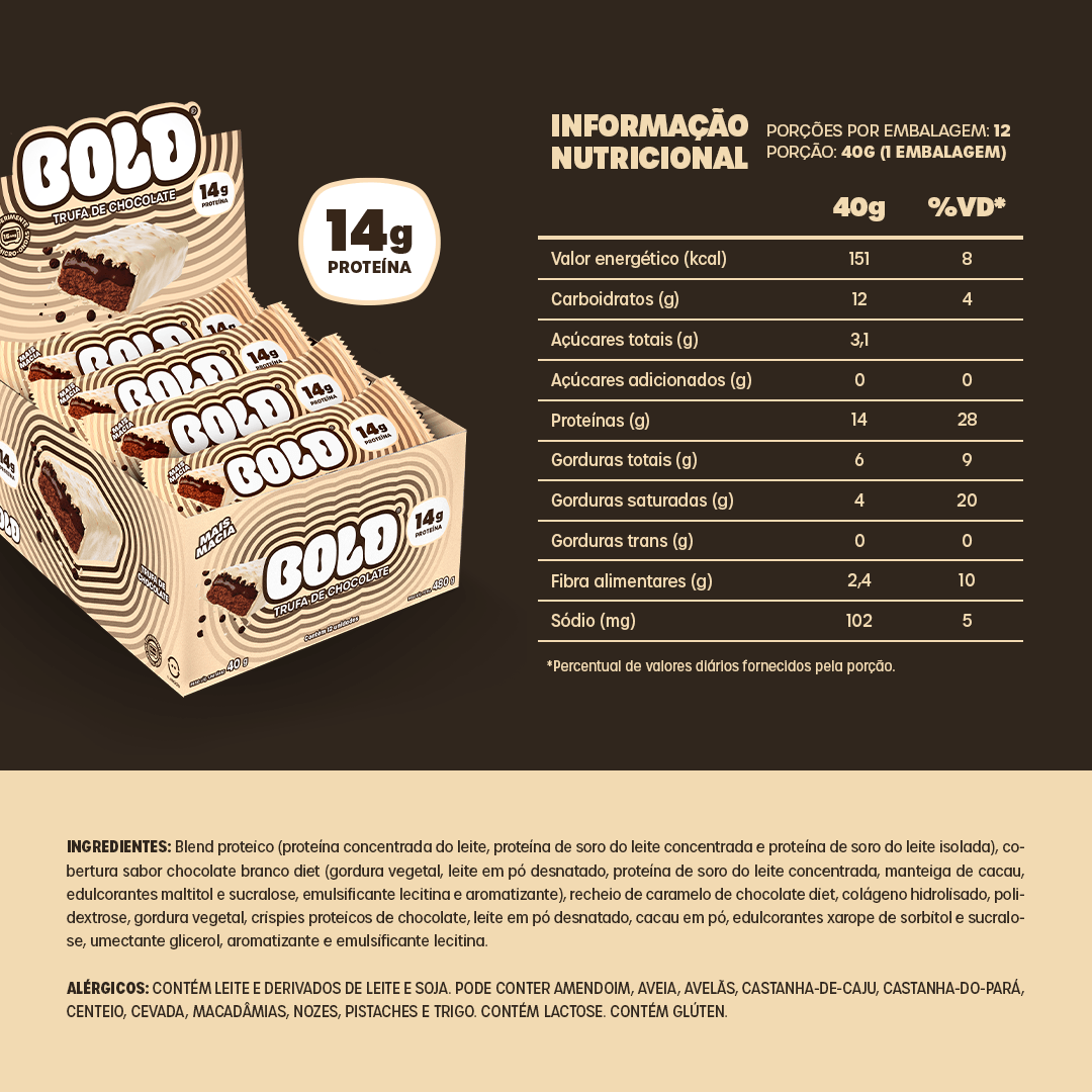 BOLD TRUFA DE CHOCOLATE 14g