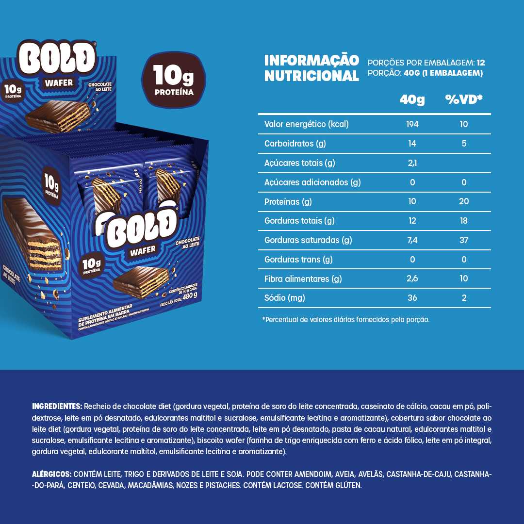 BOLD WAFER CHOCOLATE AO LEITE