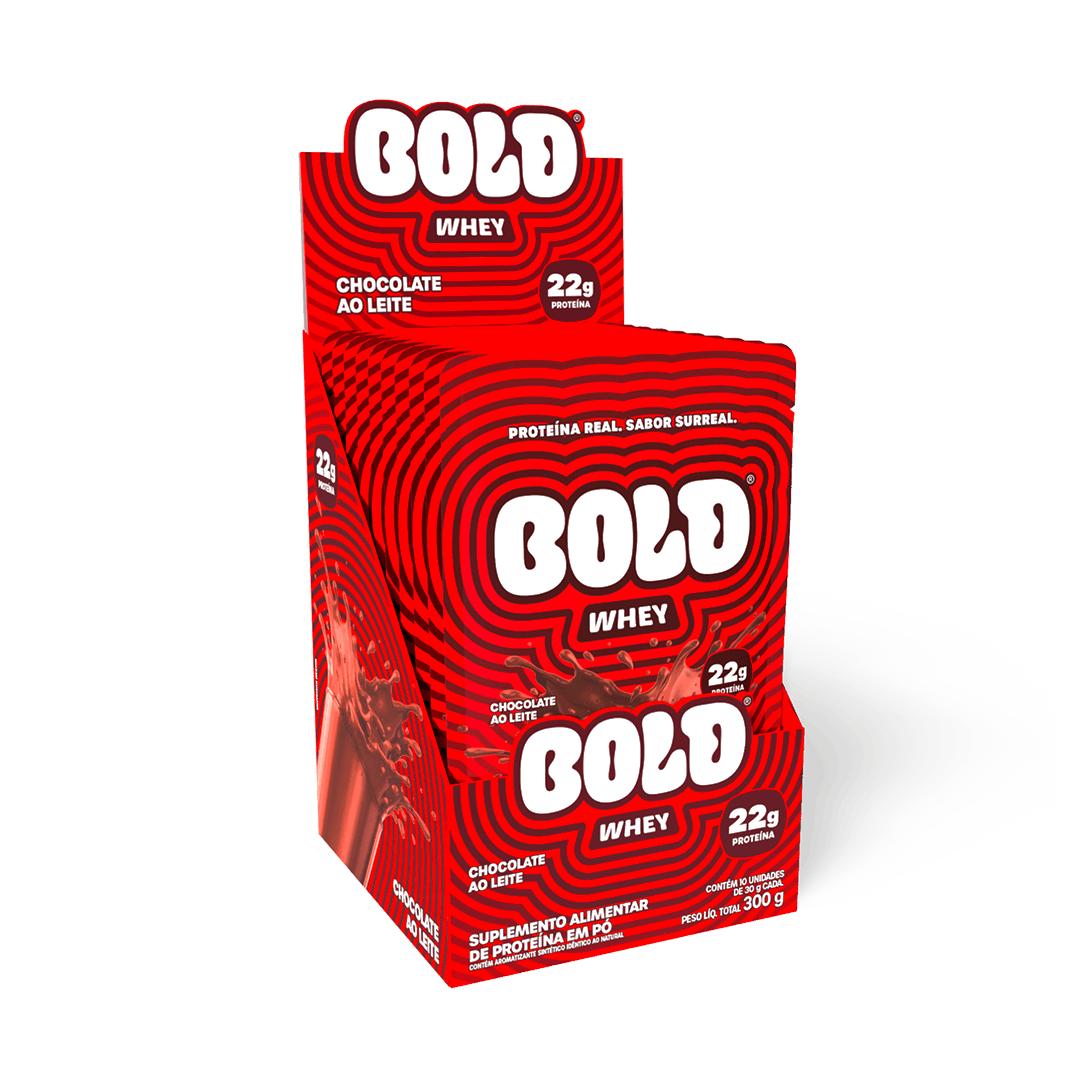 KIT 10 SACHÊS BOLD WHEY CHOCOLATE AO LEITE (30g/Un)