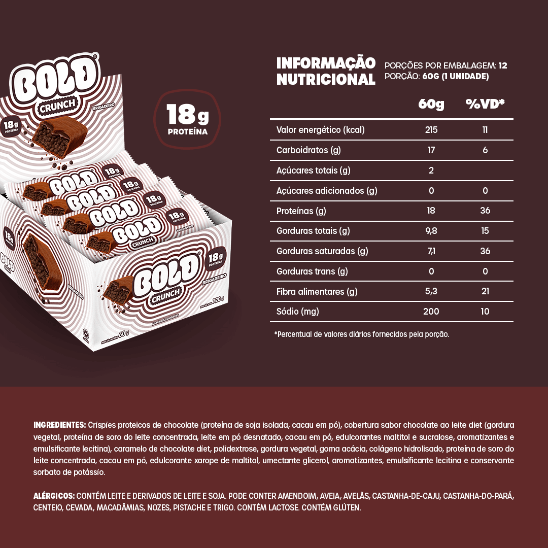 BOLD Crunch Brigadeiro: barra de proteína | BOLD Snacks