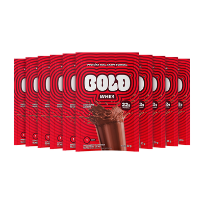 KIT 10 SACHÊS BOLD WHEY CHOCOLATE AO LEITE (30g/Un)