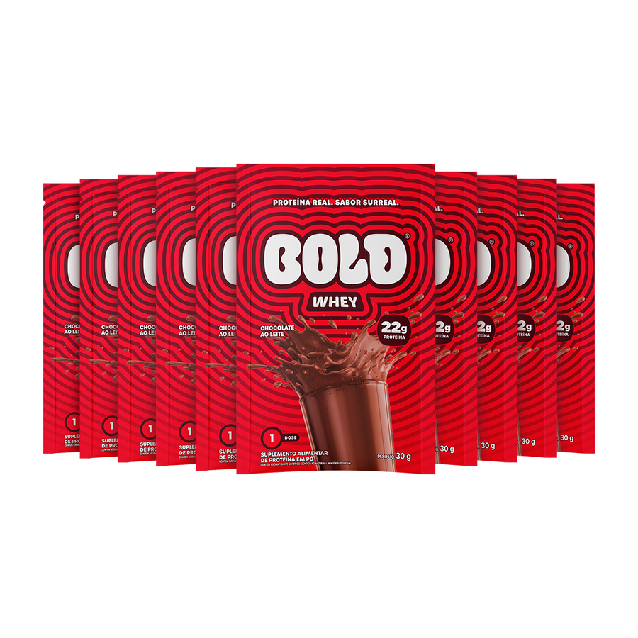 KIT 10 SACHÊS BOLD WHEY CHOCOLATE AO LEITE (30g/Un)